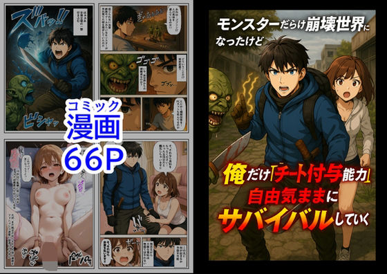 モンスターだらけの崩壊世界になったけど、俺だけ【チート付与能力】で自由気ままにサバイバルしていく《第1話》  エロ画像557160